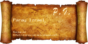 Paray Izrael névjegykártya